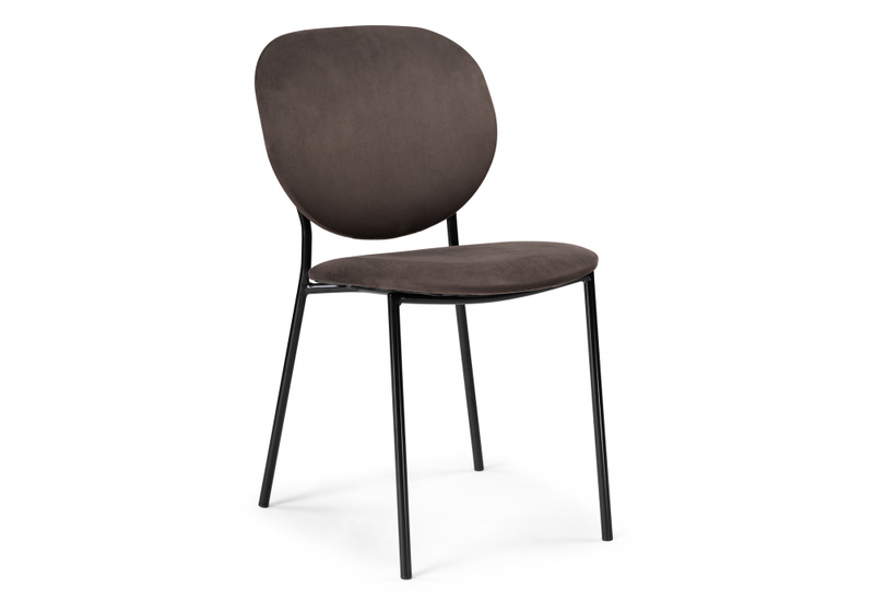 Стул на металлокаркасе, Саранда кофе / черный глянец