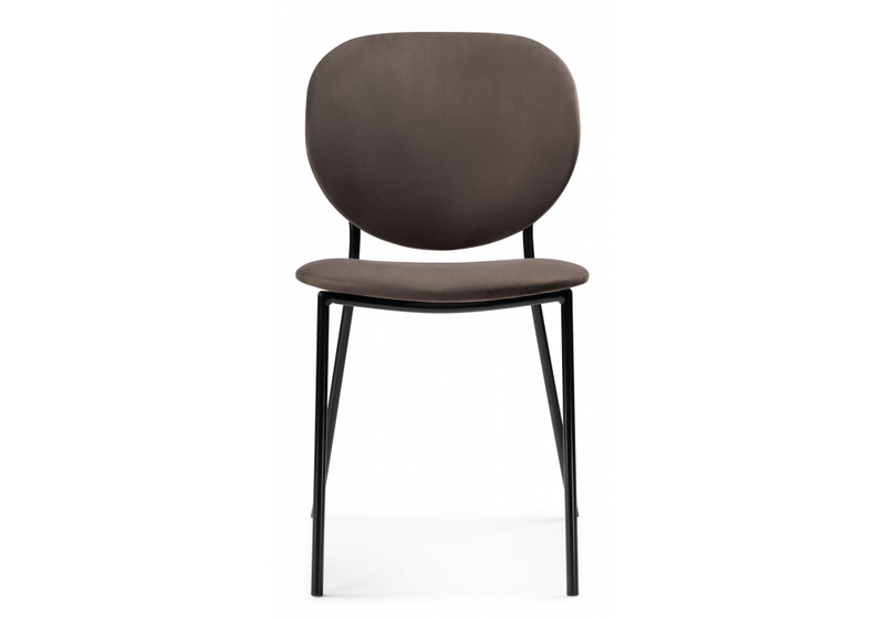 Стул на металлокаркасе, Саранда кофе / черный глянец
