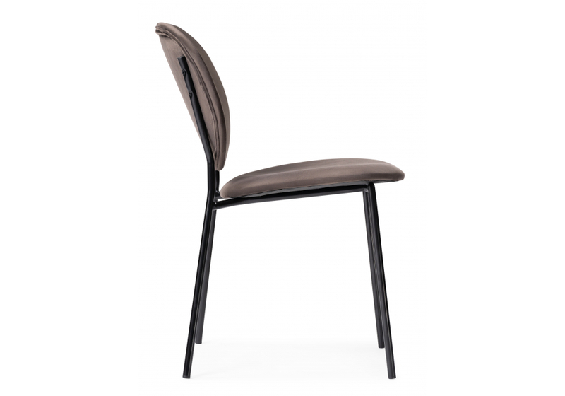 Стул на металлокаркасе, Саранда кофе / черный глянец