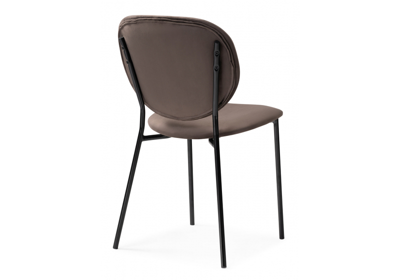 Стул на металлокаркасе, Саранда кофе / черный глянец