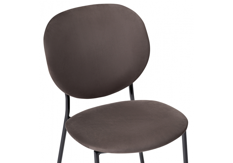 Стул на металлокаркасе, Саранда кофе / черный глянец