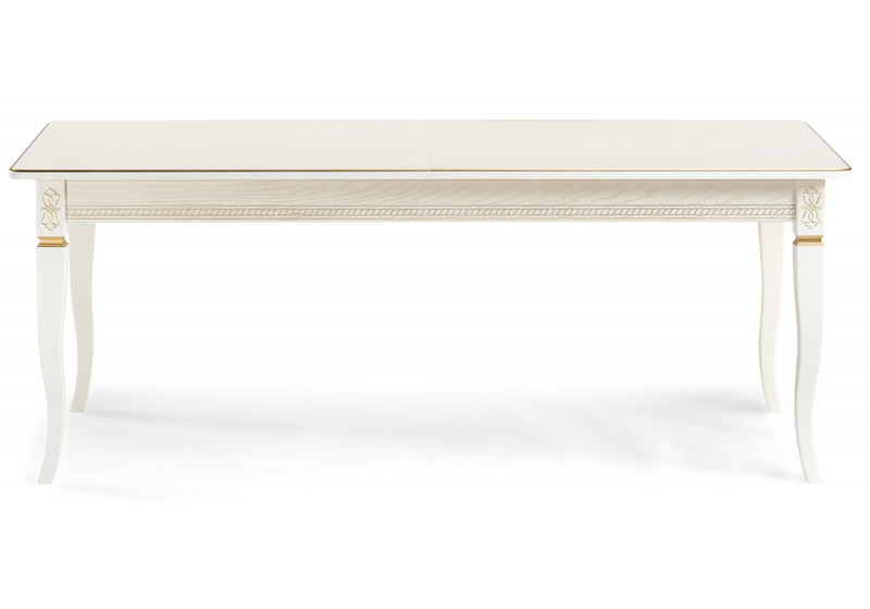 Стол деревянный, Балмет молочный / золото