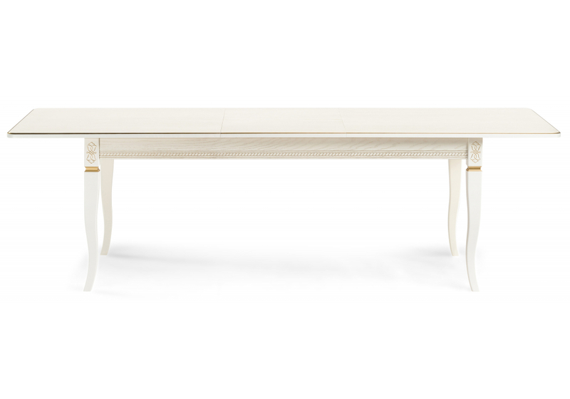 Стол деревянный, Балмет молочный / золото