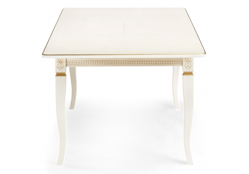 Стол деревянный, Балмет молочный / золото