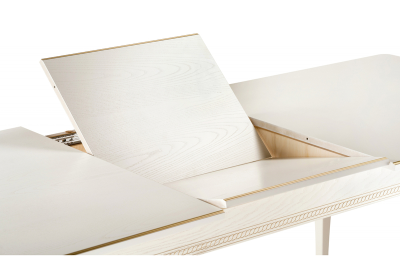 Стол деревянный, Балмет молочный / золото