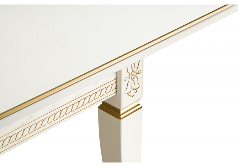 Стол деревянный, Балмет молочный / золото