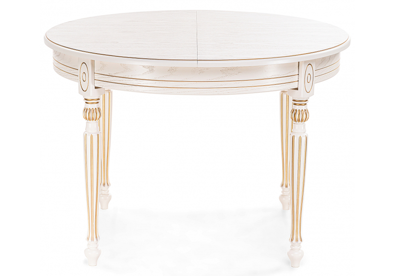 Стол деревянный, Брейзер молочный / золото