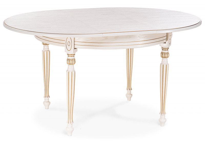 Стол деревянный, Брейзер молочный / золото