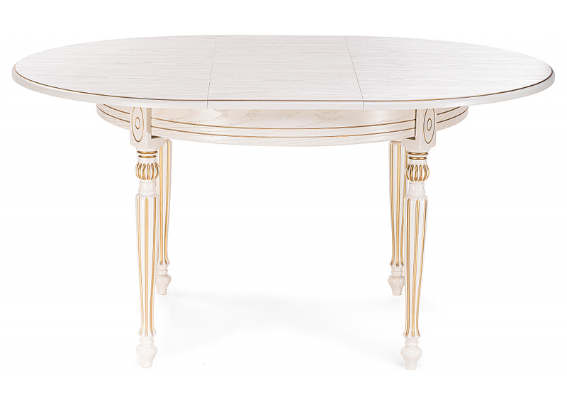 Стол деревянный, Брейзер молочный / золото