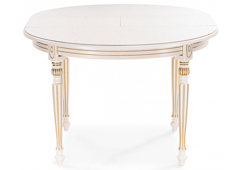 Стол деревянный, Брейзер молочный / золото