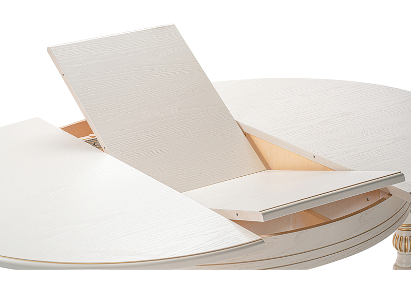 Стол деревянный, Брейзер молочный / золото