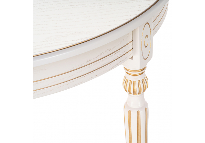 Стол деревянный, Брейзер молочный / золото