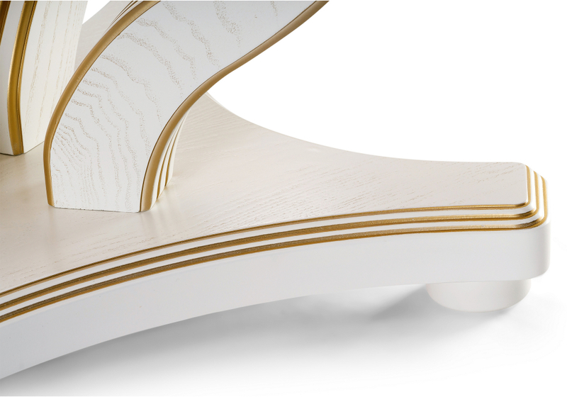 Стол деревянный, Дорсет молочный / золото