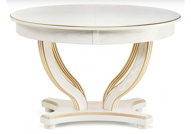 Стол деревянный, Дорсет молочный / золото