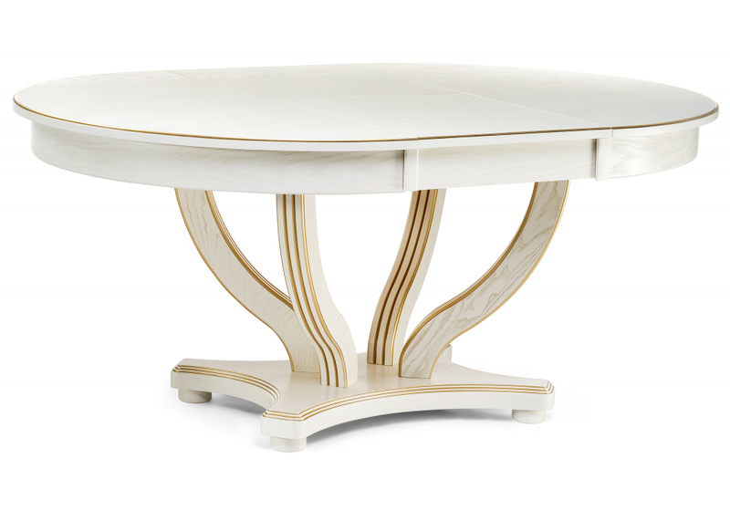 Стол деревянный, Дорсет молочный / золото