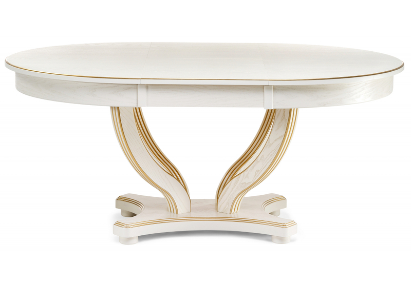 Стол деревянный, Дорсет молочный / золото