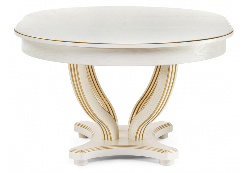 Стол деревянный, Дорсет молочный / золото