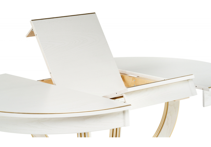 Стол деревянный, Дорсет молочный / золото