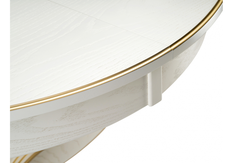 Стол деревянный, Дорсет молочный / золото