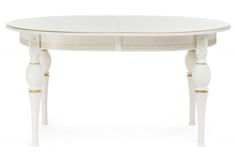 Стол деревянный, Авилла молочный / золото