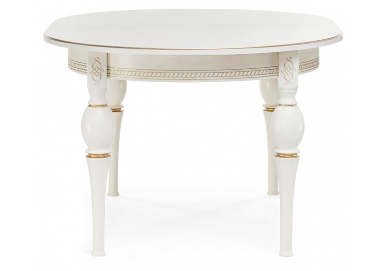 Стол деревянный, Авилла молочный / золото