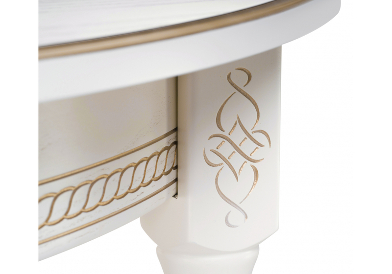 Стол деревянный, Авилла молочный / золото