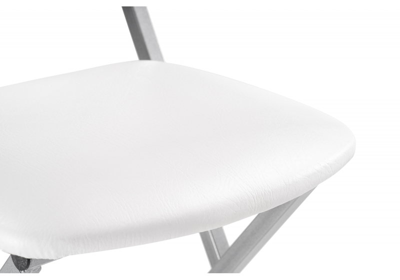 Стул на металлокаркасе, Elevis белый полимер / светлый мусс