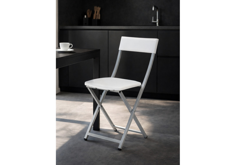 Стул на металлокаркасе, Elevis белый полимер / светлый мусс