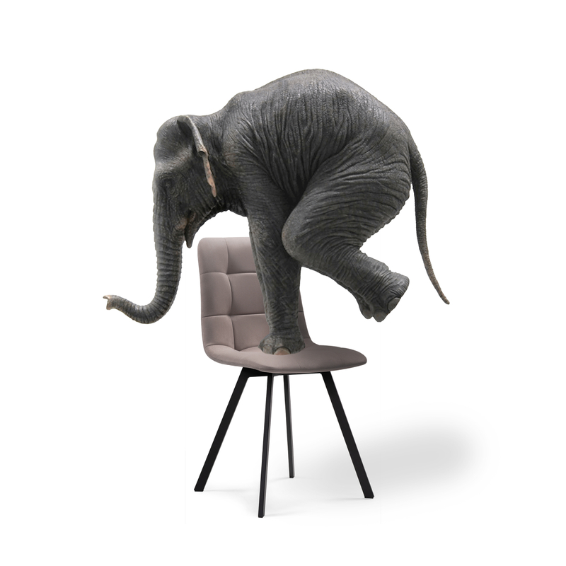 Стул на металлокаркасе, Чилли латте / черный