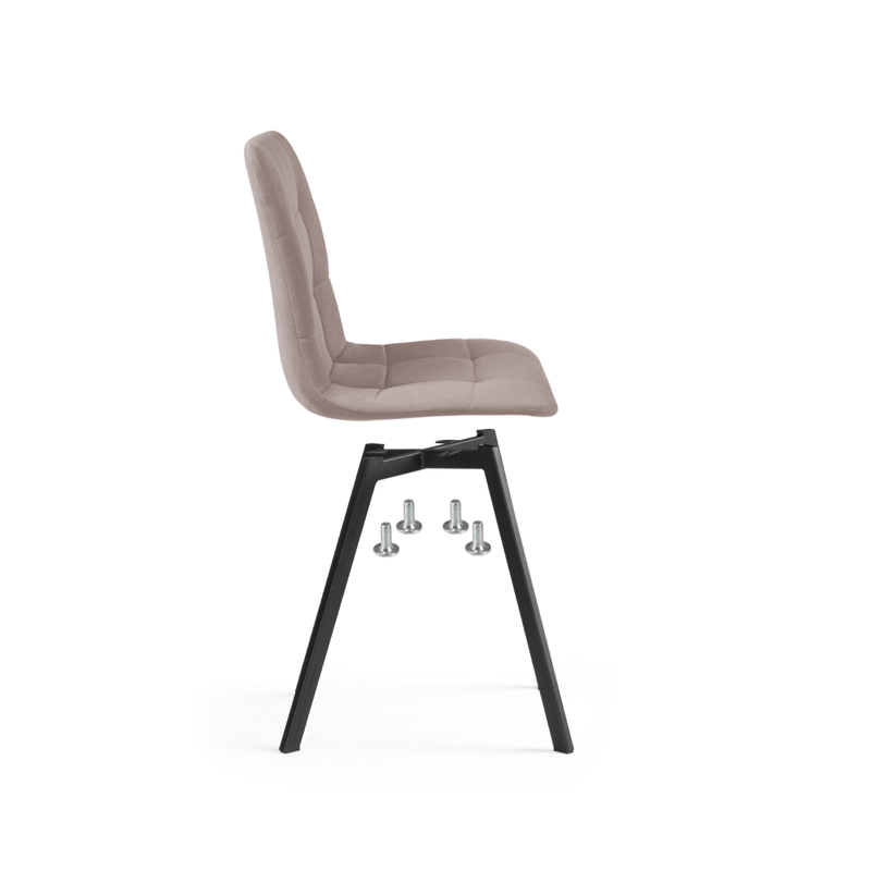 Стул на металлокаркасе, Чилли латте / черный