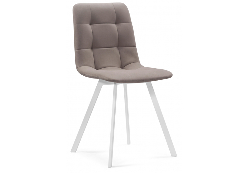 Стул на металлокаркасе, Чилли латте / белый