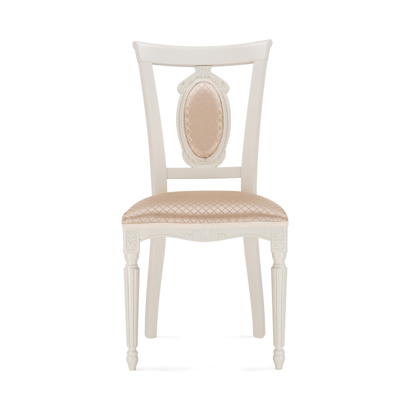 Стул деревянный, Лино молочный / ромб 02