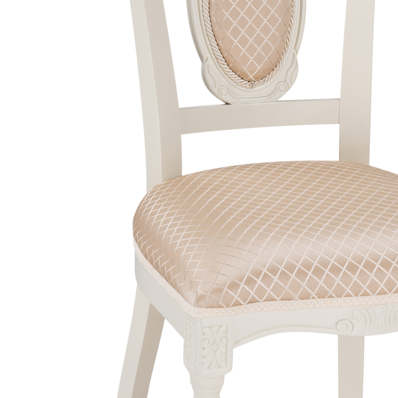 Стул деревянный, Лино молочный / ромб 02