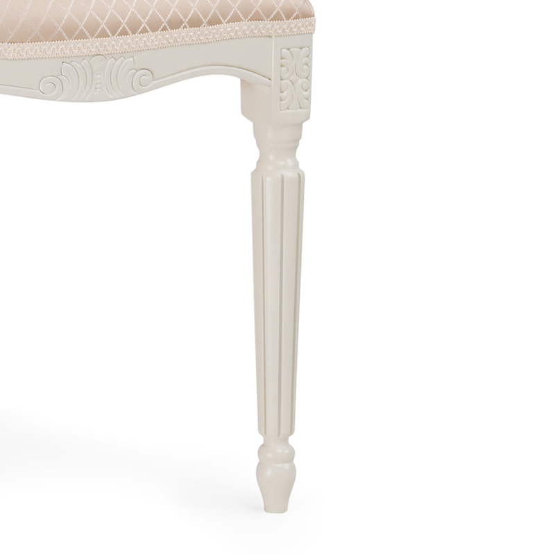 Стул деревянный, Лино молочный / ромб 02