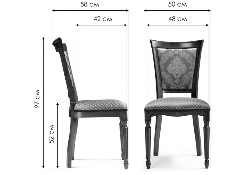 Стул деревянный, Байона орех / ромб