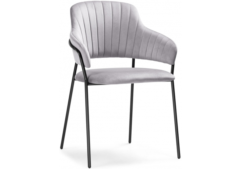 Стул на металлокаркасе, Инклес серый / черный глянец