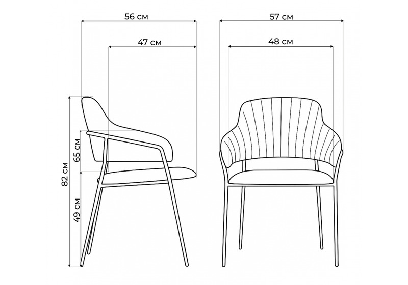 Стул на металлокаркасе, Инклес серый / черный глянец