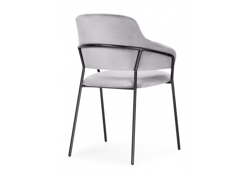 Стул на металлокаркасе, Инклес серый / черный глянец