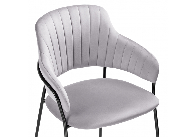 Стул на металлокаркасе, Инклес серый / черный глянец