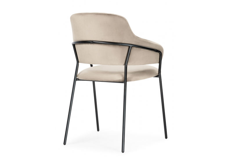 Стул на металлокаркасе, Инклес дымчатый / черный глянец