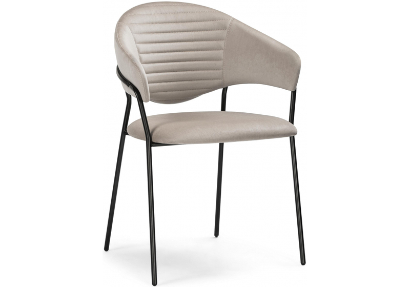 Стул на металлокаркасе, Рансол дымчатый / черный глянец