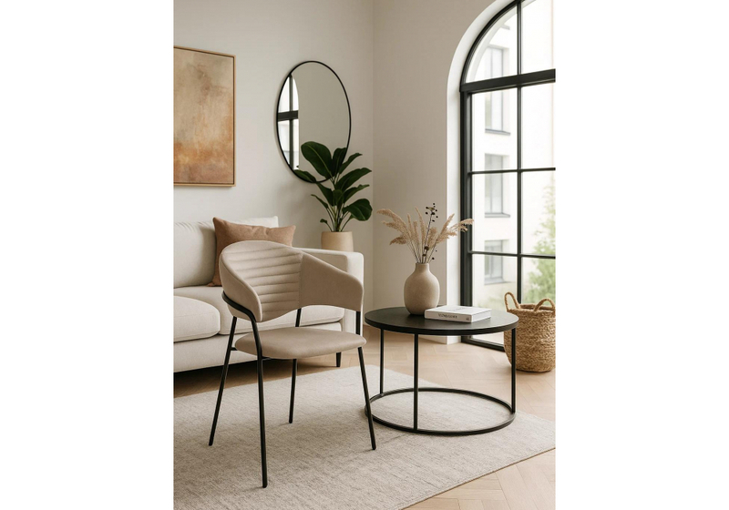 Стул на металлокаркасе, Рансол дымчатый / черный глянец