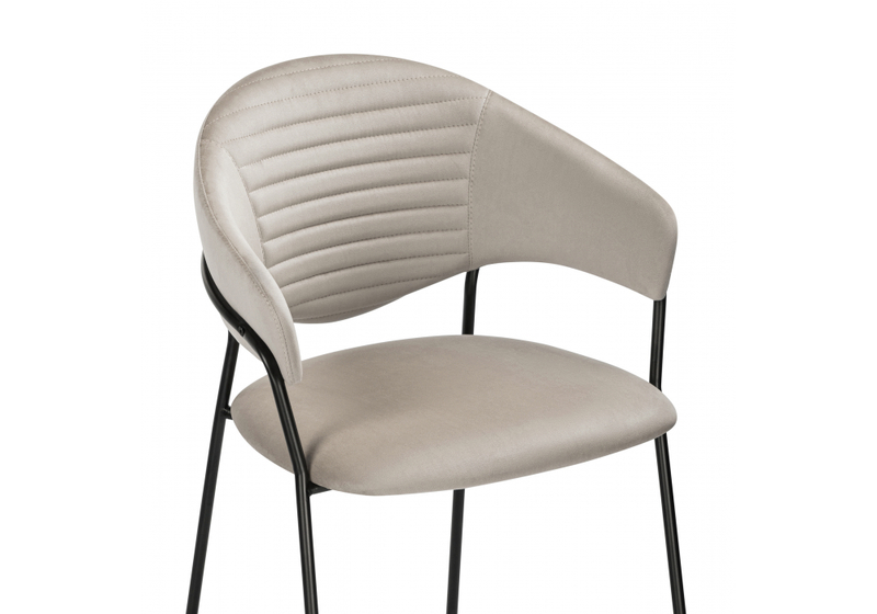 Стул на металлокаркасе, Рансол дымчатый / черный глянец