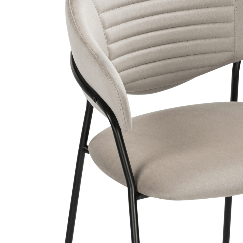 Стул на металлокаркасе, Рансол дымчатый / черный глянец