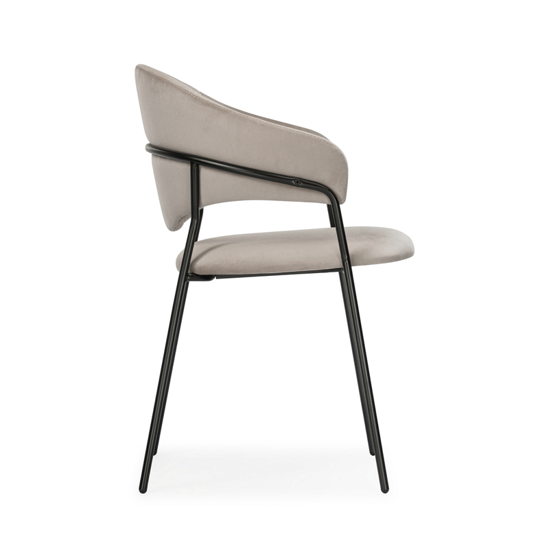 Стул на металлокаркасе, Рансол дымчатый / черный глянец