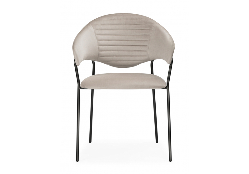 Стул на металлокаркасе, Рансол дымчатый / черный глянец