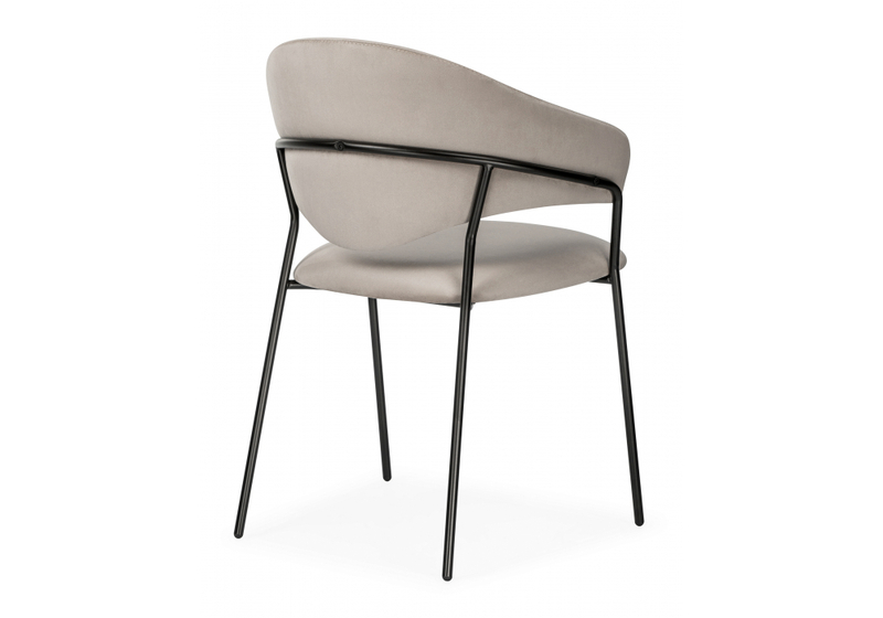 Стул на металлокаркасе, Рансол дымчатый / черный глянец