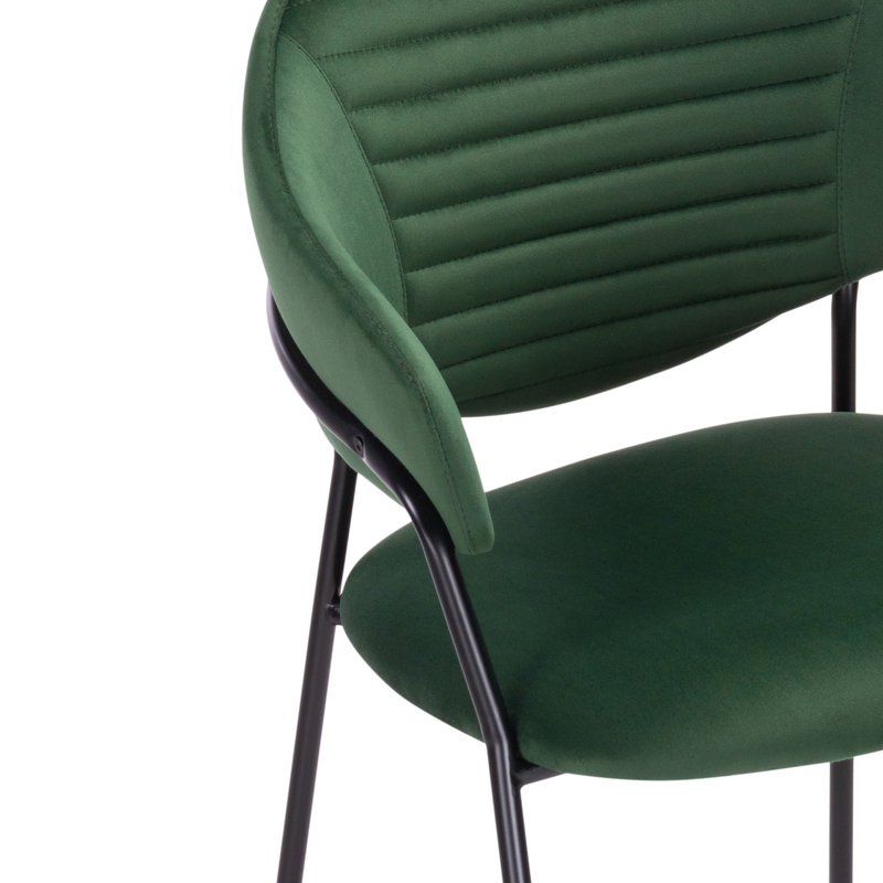 Стул на металлокаркасе, Рансол темно-зеленый / черный глянец
