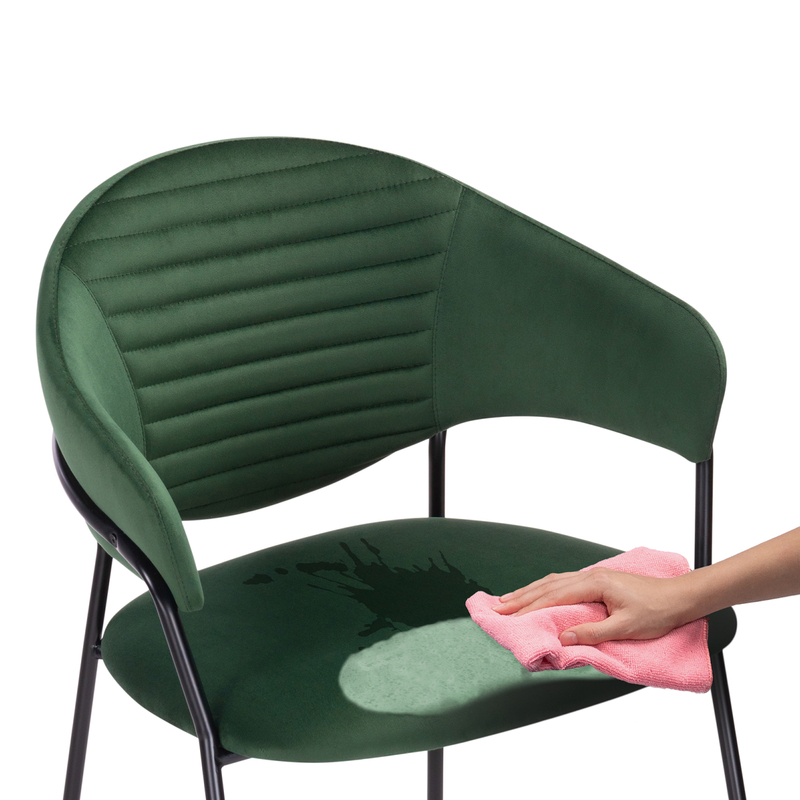 Стул на металлокаркасе, Рансол темно-зеленый / черный глянец