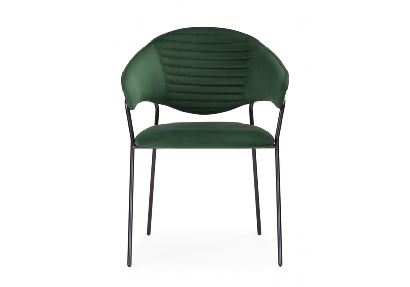 Стул на металлокаркасе, Рансол темно-зеленый / черный глянец